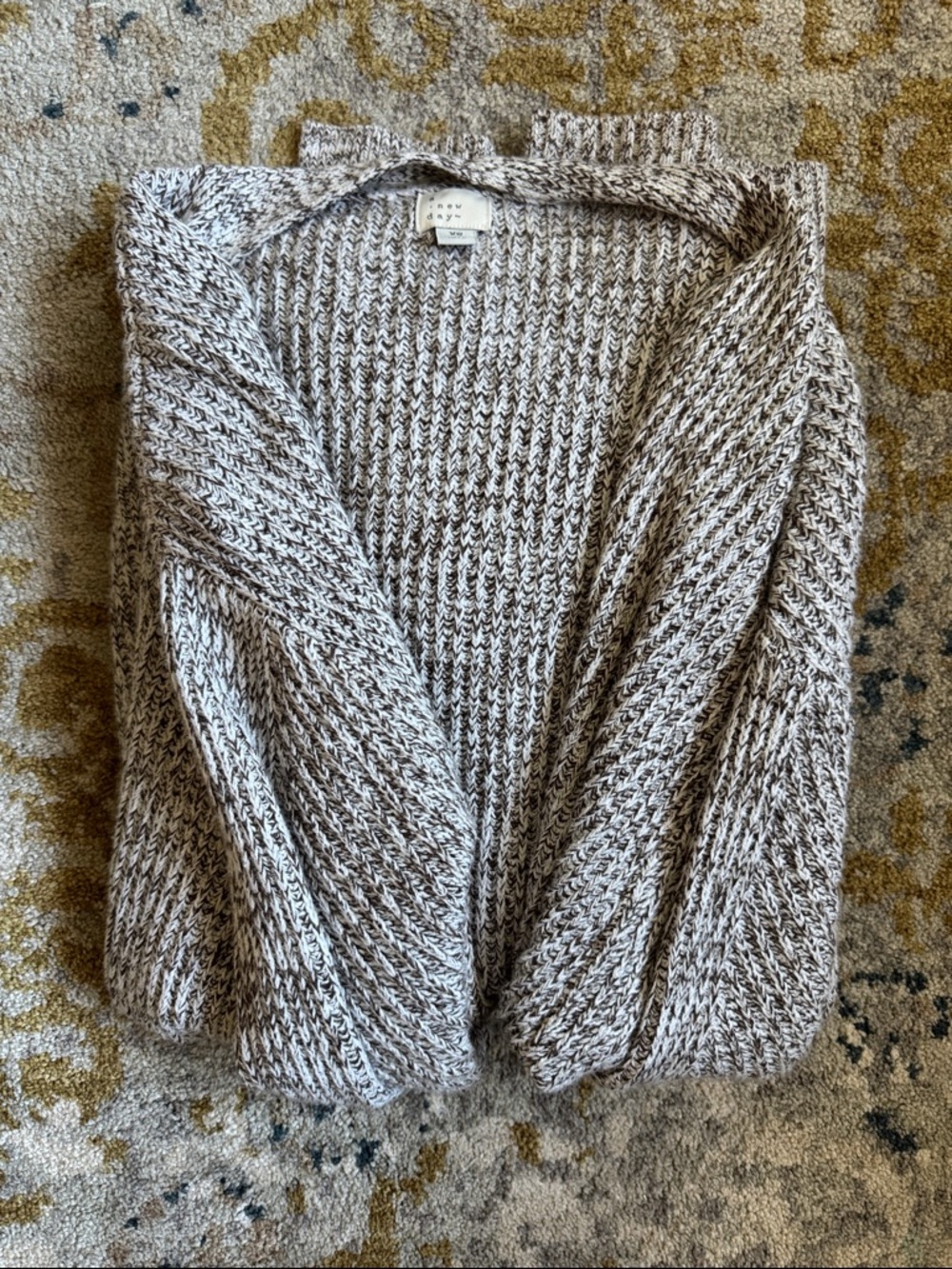 a new day Marled Open-Front Cardigan - Gray and White